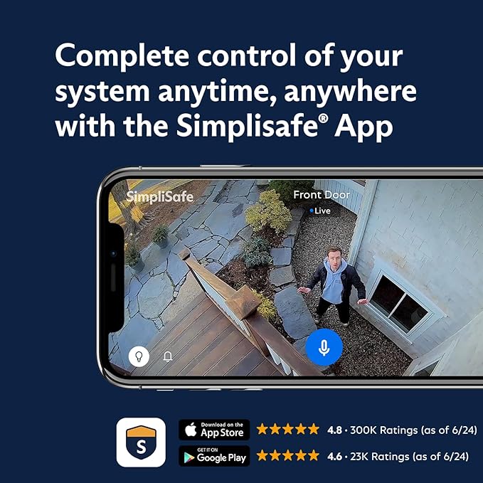 SimpliSafe 7 Piece Wireless Outdoor Camera Home Security System - Optional 24/7 Professional Monitoring - No Contract - Compatible with Alexa and Google Assistant