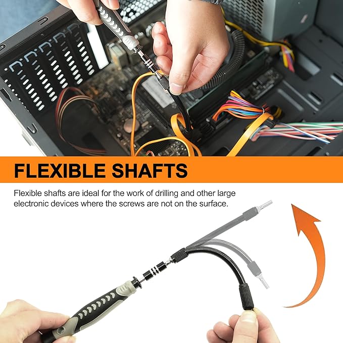 Precision Screwdriver Set, 130 in 1 Electronics Magnetic Screwdriver Set with 120 bits Repair Tool Kit for Computer, PC, Laptop, Phone, Mac, Tablet, Home DIY, Game Consoles, Glasses, Watch