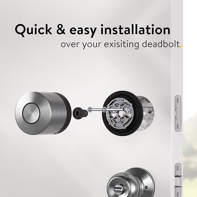 Nuki Smart Lock Keyless Entry WiFi Electronic Deadbolt with Auto-Unlock, App Control, Remote Access, Easy Installation, Smart Home for Front Door, Home & Rentals