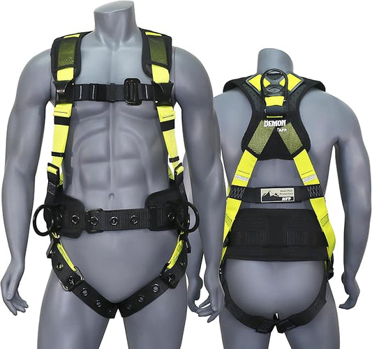 AFP Demon Fall Protection Comfortable Safety Harness (OSHA/ANSI PPE), Harness for Men Construction, Safety Harness Fall Protection Kit