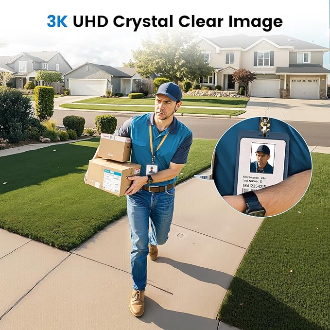 AOSU Solar Wall Light Cameras, 3K Security Cameras Wireless Outdoor, Battery Powerd Enhanced AI Detection for Fences & Parking, Easy Setup, Color Night Vision [2.4G+Bluetooth]