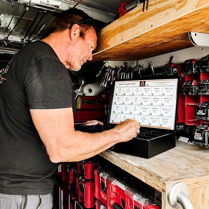 Titan Industrial Supply-1275 Piece Metric 8.8 Coarse Thread Metal Drawer Assortment