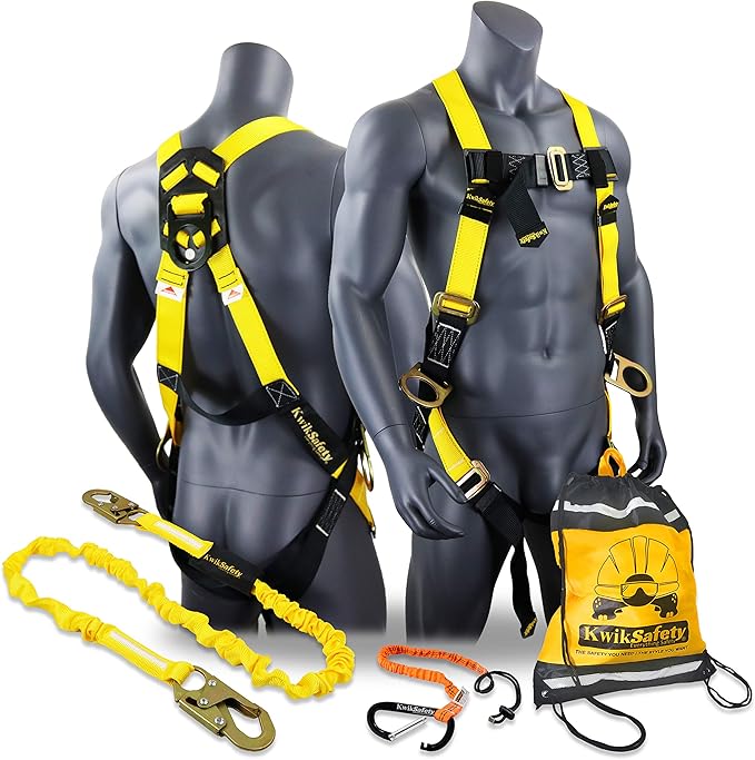 KwikSafety - Fall Protection Safety Harness - Construction & Roofing Fall Arrest Safety Harnesses - ANSI OSHA Compliant