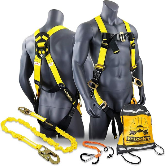 KwikSafety - Fall Protection Safety Harness - Construction & Roofing Fall Arrest Safety Harnesses - ANSI OSHA Compliant