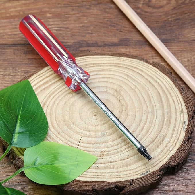 T15 Torx Security Screwdriver with Magnetic Tip Plastic Grip, Torx Screwdriver for Computer Repairing, Home Appliances(Red, 150mm/ 5.9")