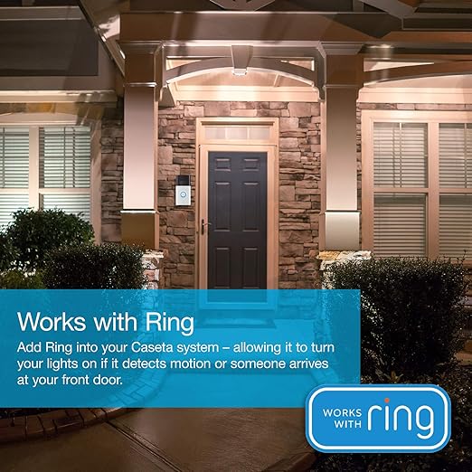 Lutron Caseta Deluxe Smart Light Switch Kit w/ Wall Plate and Smart Hub, Compatible w/ Alexa, Apple Home, Google Home, Single-Pole/3 Way, 5 Amp, P-BDG-PKG2WS-WH