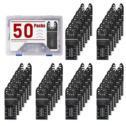 Adust 50 Wood Multitool Blades Kit Multi Tools Blades Oscillating Saw Blades Fit Dewalt Tools Ryobi Bosch Ridgid Milwaukee Rockwell Fein Multimaster Craftsman Oscillating Tool Blades (50)