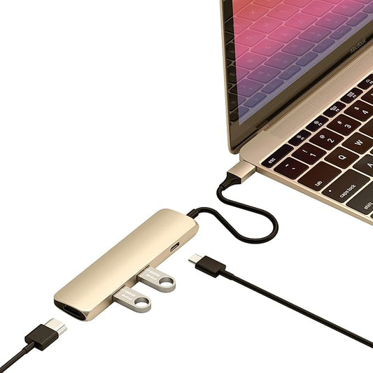 Satechi 4 in 1 USB C Hub Multiport Adapter (Gold - Slim Classic)