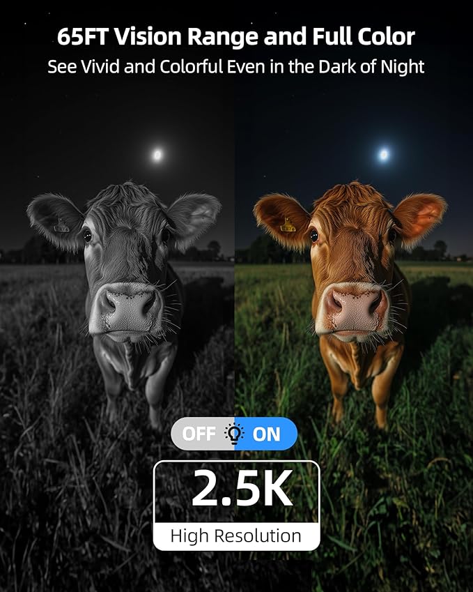 4G LTE Cellular Security Camera, 2.5K Solar Outdoor Cam Wireless Without WiFi Needed, 360° PTZ Live View Off Grid Camera, AI Motion Detection, Color Night Vision, Local/Cloud Storage