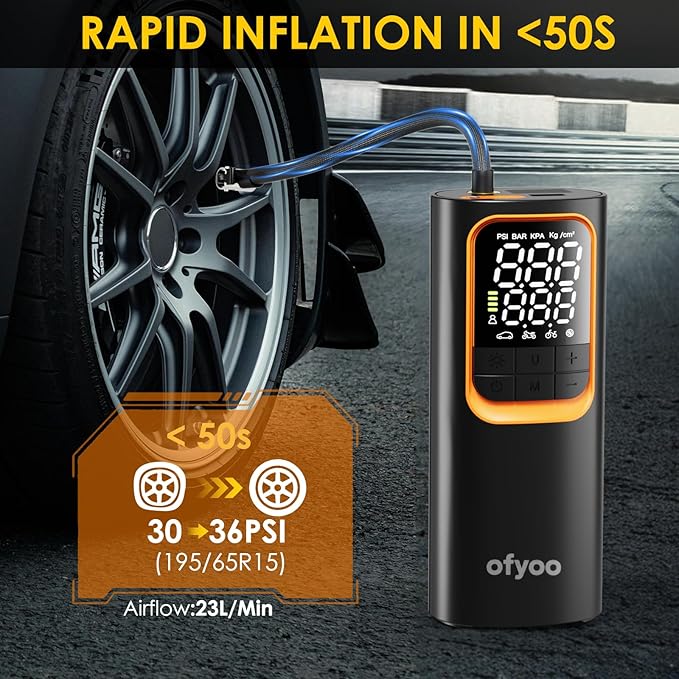 Tire Inflator Portable Air Compressor,Air Pump with 170PSI High Pressure,Digital Tire Pressure,Preset Pressure Automatic Stop,Inflating Cars/Bicycles/Motorcycles/Balls,USB Charging Portable
