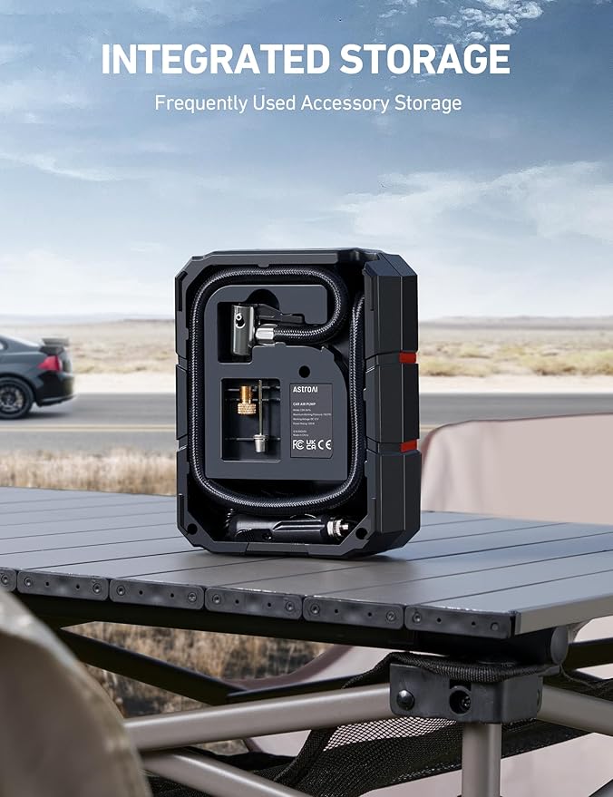 AstroAI S1 Tire Inflator Portable Air Compressor 12V DC, Digital Car Tire Pump 150 PSI, Preset Tire Pressure & Auto Shutoff, Electric Air Pump for Car Tires, Motorcycles, Bicycles, Other Inflatables