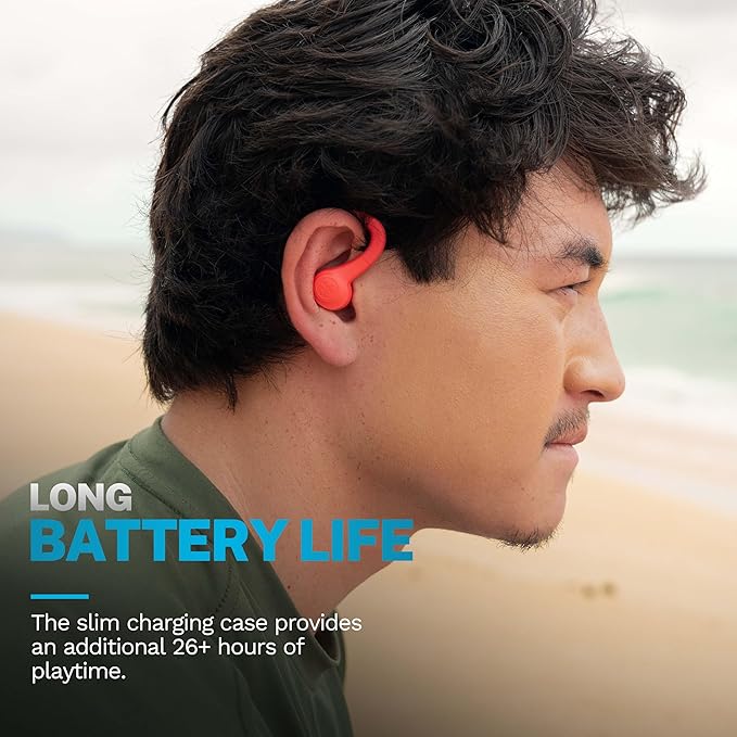 JLab Go Air Sport+ Wireless Workout Earbuds Featuring C3 Clear Calling, Secure Earhook Sport Design, 35+ Hour Bluetooth Playtime, and 3 EQ Sound Settings (Coral)