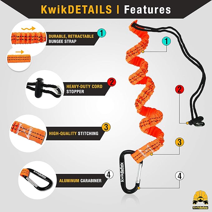 KwikSafety - Charlotte, NC - TSUNAMI BUNDLE [Premium BRAIDED ROPE] Vertical Lifeline, Safety Harness, Safety Lanyard, Cross Arm Strap, Tool Lanyard, Roof Anchor, 20L Dry Bag ANSI OSHA | 50 FT.