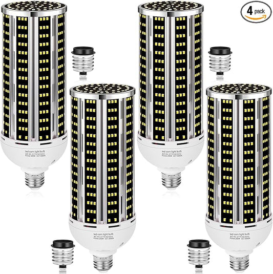 200W LED Corn Light Bulb 4 pack,(2000W Equivalent )Commercial Grade 30500LM DayLight 5000K E26/E39 Medium Mogul Base LED Lamp,Large Area Lights For Outdoor Indoor Garage Warehouse Factory Bay Light