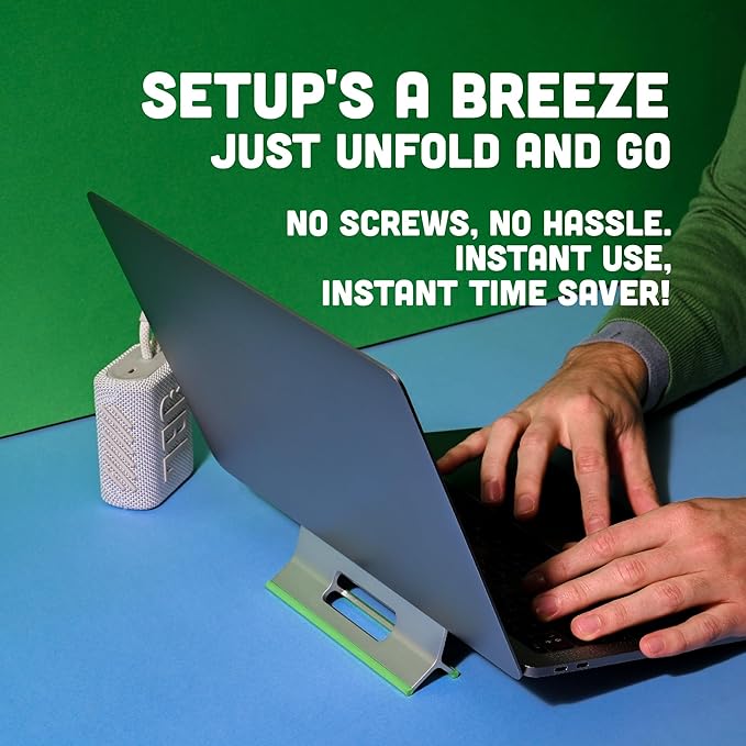 Steepy Laptop Stand for Desk – Adjustable Height, Foldable & Portable Laptop Holder – Ergonomic Computer Stand for Cooling & Comfort – Slip-Proof, Sturdy Design – Universal Fit for 13-17 Inch Devices