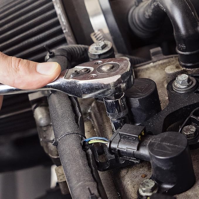 Egofine 10PCS 3/8” Drive Standard Socket Set,Shallow,Metric（10-21mm,6 Point Socket Set With Hanging Bracket,Cr-V Steel