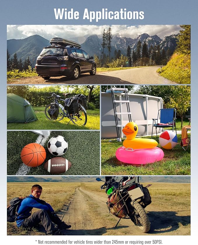 Avid Power Cordless Tire Inflator Air Compressor, 20V Car Tire Pump w/ 12V DC Adapter, Rechargeable Li-ion Battery Operated Tire Compressor w/Digital Pressure Gauge, for Many Inflatables (Pink)