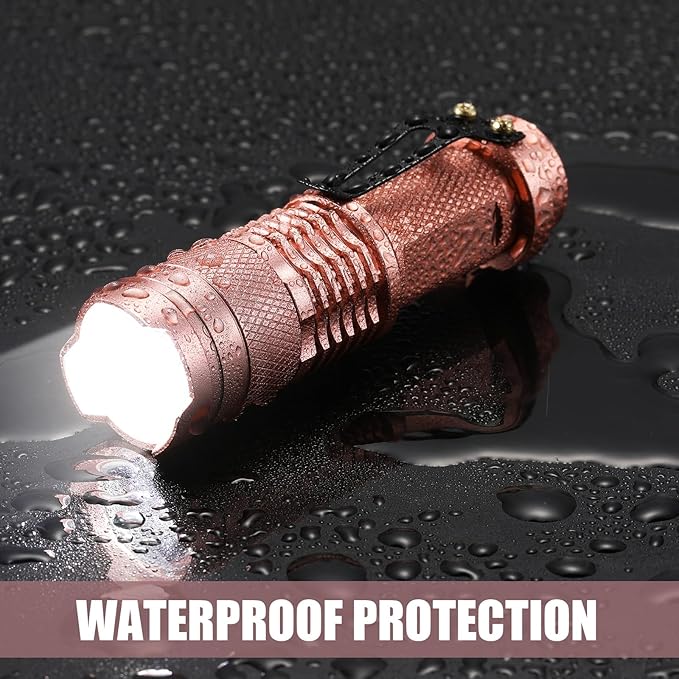 Fumete 20 Pieces LED Flashlight Mini 3 Mode Tactical Torch Small Water Resistant Pocket Flash Light Adjustable Focus Light Pen for Men, Father, Indoor Outdoor Hiking(Pink)