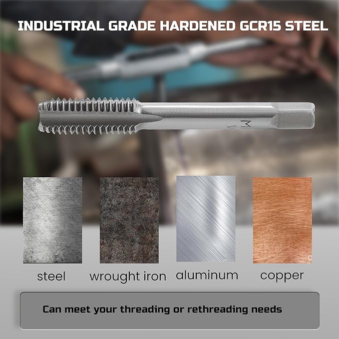 60pcs SAE & Metric Tap and Die Set, Metric Standard Rethreading Tool Kit, Coarse and Fine Threads for Cutting External and Internal Threads, Essential Repair Tool Kit with Storage Case