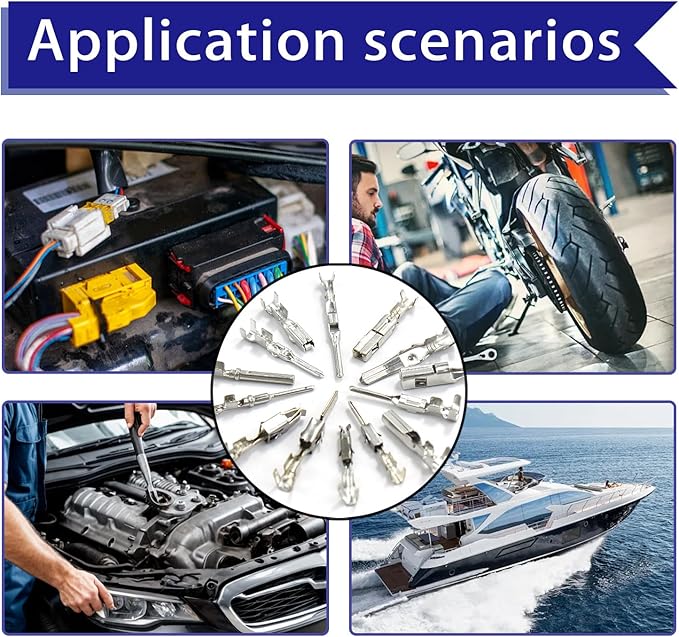 Connector Pins Kit Terminal Pin Automotive Car Electrical 1/1.5/1.8/2.2/2.3/2.5/2.8/3.5mm Male&Female Wire Seals Removal Tool kit Motorcycle ATV Wire Non-Insulated Plug Crimp Tools Set