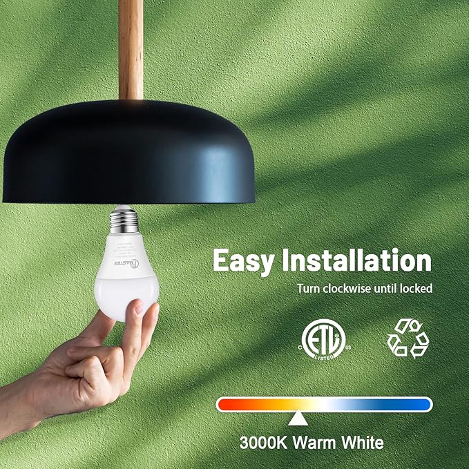 A19 LED Light Bulb, LED Bulbs 100 Watt Equivalent, 3000K Warm Light Bulbs, 1500 Lumens, E26 Standard Base Lightbulb, Non-Dimmable 15 Watt Soft White Bulbs for Home, ETL Listed(20-Pack)