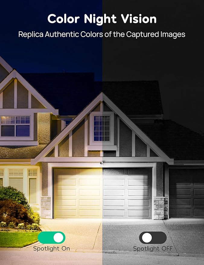 winees Security Cameras Outdoor, Wired 2K Wi-Fi Cameras for Home Security, 2.4G Indoor Camera, Human/Pet AI Detection, Color Night Vision, 2-Way Audio, Support Cloud/128G SD Card Storage