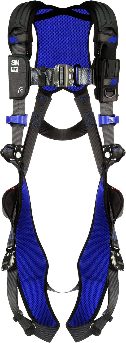 3M 1113001 DBI-SALA ExoFit X300 Comfort Vest Safety Harness Fall Protection, OSHA, ANSI, General Industry, Aluminum Back D-Ring, Auto-Locking Quick Connect Leg and Chest Straps, Small
