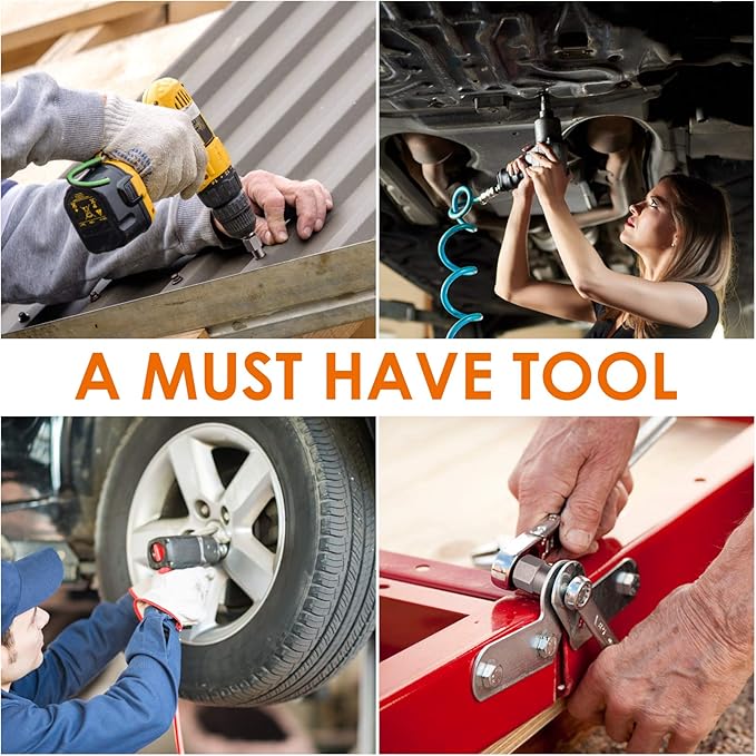 THINKWORK Bolt Extractor Kit, 18-Piece Nut Extractor Socket Set, 3/8" Drive Rounded Bolt Remover, Lug Nut Removal Tool for Damaged, Rusted, Rounded-Off, Stripped Fasteners