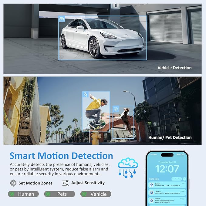 SV3C 36X Zoom PTZ POE Camera Outdoor, Auto Tracking 4K ONVIF IP Wired Camera, Person Vehicle Motion Detection, Floodlight Color Night Vision, Two Way Audio, Camhipro, Preset, BlueIris, 24/7 Recording