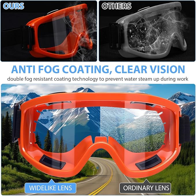 24 Pack Anti Fog Safety Goggles Colorful Lab Goggles Impact Resistant Protective Glasses Men Women Eye Protection for Painting Sanding Dust Woodworking Construction Chemistry