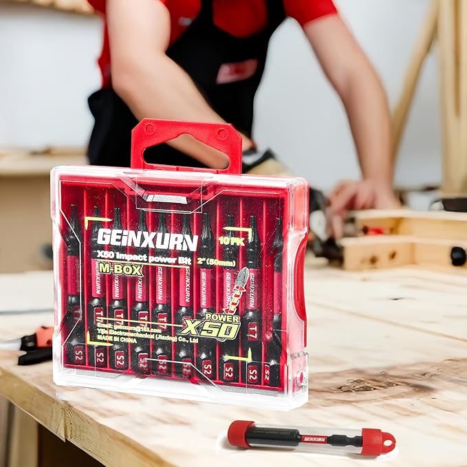 20Pieces 2inches T7 Impact Tough Magnetic Screwdriver Bit Set, #7 Torx Head Power Bits, S2 Alloy Steel Star Bits with 1pc Bit Holder and Storage M-Box