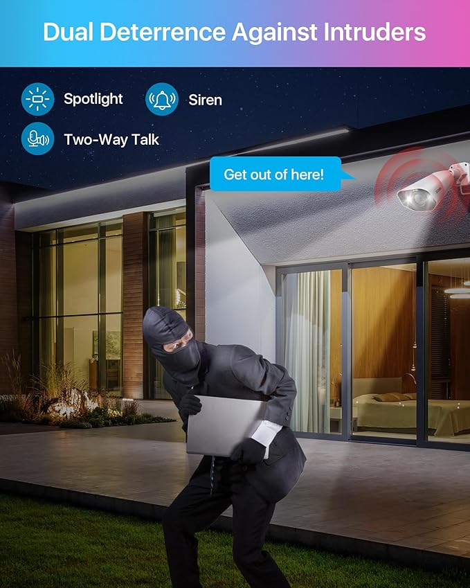 ZOSI 4K PoE Security Camera System,Person Vehicle Detection,2 Way Audio,Sound&Light Siren,Dual Disk Backup,12pcs 4K Spotlight Outdoor PoE Cameras,4K 16 Port 24CH NVR with 4TB HDD for 24/7 Recording