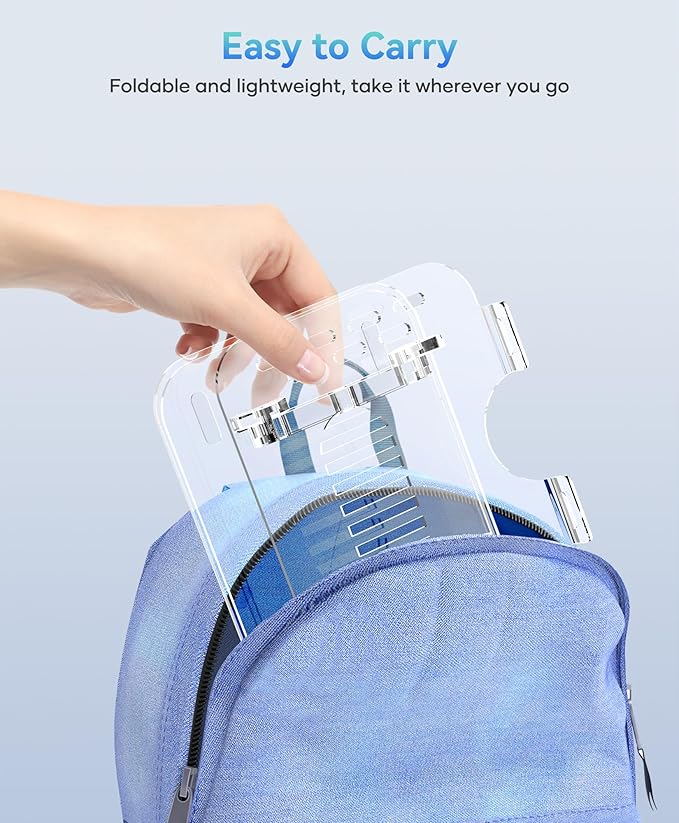 2 Pack Acrylic Laptop Stand for Desk, Adjustable Ergonomic Laptop Riser, Portable Foldable Computer Stand, Compatible with 10 to 15.6 Inches Notebook and MacBook, Clear