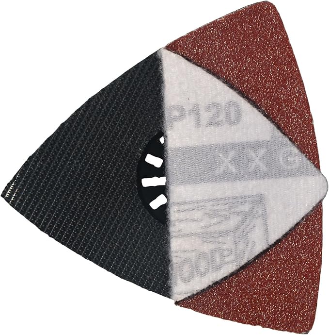 XXGO 60 Pcs 120 Grits Triangular 3-1/8 Inch 80mm Hook & Loop Oscillating Tool Sanding Paper for Wood Sanding Fit 3-1/8 Inch 80mm Triangular Oscillating Multi Tool Sanding Pads XG8020120
