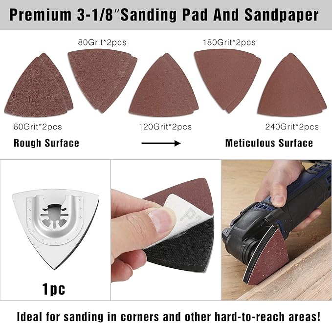 WORKPRO 25-piece Oscillating Multitool Accessories, Quick Release Oscillating Saw Blades to Cut Wood Metal Plastic, Fit Dewalt Worx Milwaukee Black&Decker Rockwell Makita Fein Craftsman