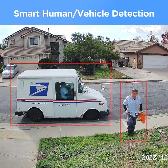 4K PoE Security Camera System, 6X 8MP Wired Bullet IP PoE Cameras with Mic, AI Human Vehicle Detection, 100ft IR Night Vision, 4K 8 Channel NVR 2TB HDD for Home 24/7 Recording, PB37F0608-8M