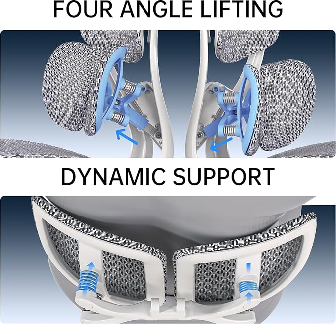 ERGOUP Ergonomic Office Chair - Full Mesh Backrest, 4D Adjustable Headrest, 360° Rotating Armrests, Gray - Premium Support for Professionals, Gamers & Home Office Users