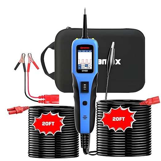 Automotive Power Circuit Probe Tester 12-24V Trailer Light Tester 40FT Cord Resistance&Duty Cycle Digital Multimeter Short&Open Finder Reverse Protection Auto Diode Electrical Diagnostic Kit