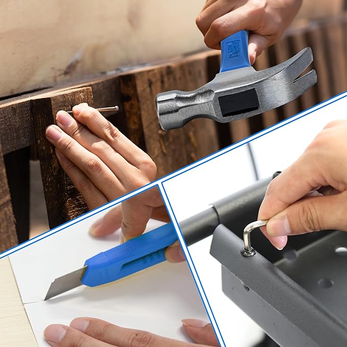 CARTMAN 180-Piece Socket Wrench Auto Repair Tool Combination Package Mixed Tool Set Hand Tool Kit with Plastic Toolbox Storage Case Blue