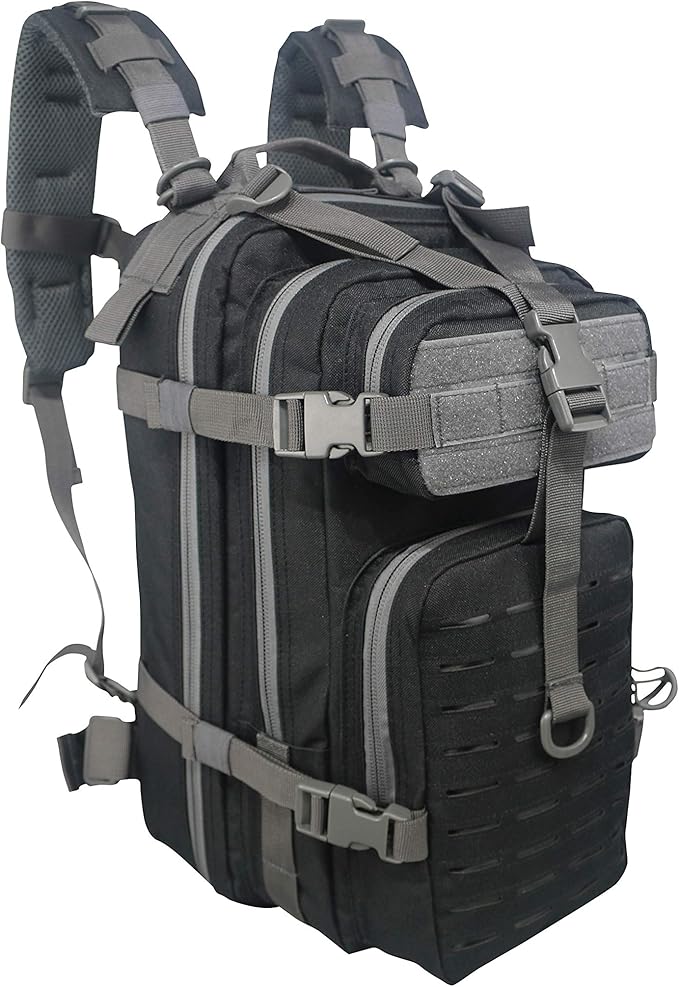 Lightning X Stocked EMS/EMT Trauma & Bleeding First Aid Responder Medical Backpack + Kit - Black/Grey