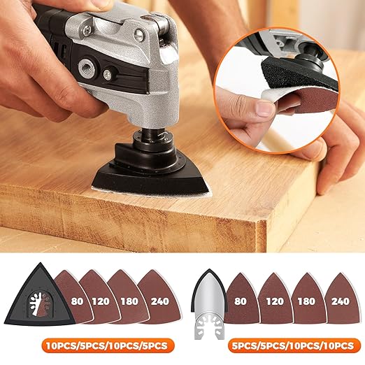 87PCS Oscillating Saw Blades, Multitool Blades Kit for Metal Wood Plastic Oscillating Tool Blades Accessories with Sandpaper Compatible with Milwaukee, Ryobi, Rockwell, Makita, Bosch