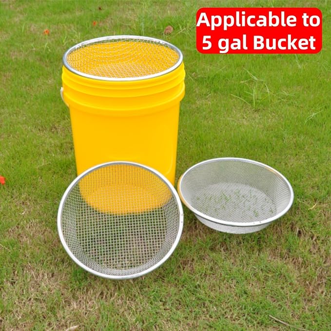 Mesh Gardening Sifter, 10mm Sieve mesh Size， Perfect for 5 Gallon Bucket,for Sand Rocks Dirt Compost (10mm)