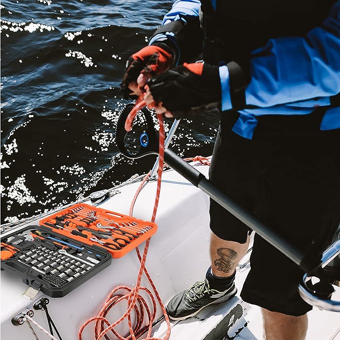 GreatNeck MS191 Mariner's Tool Set 191-Pc, Boat Tool Kit for Maintenance, Rust Resistant Boating Essentials, Includes Wrench, Socket, and Screwdriver Set