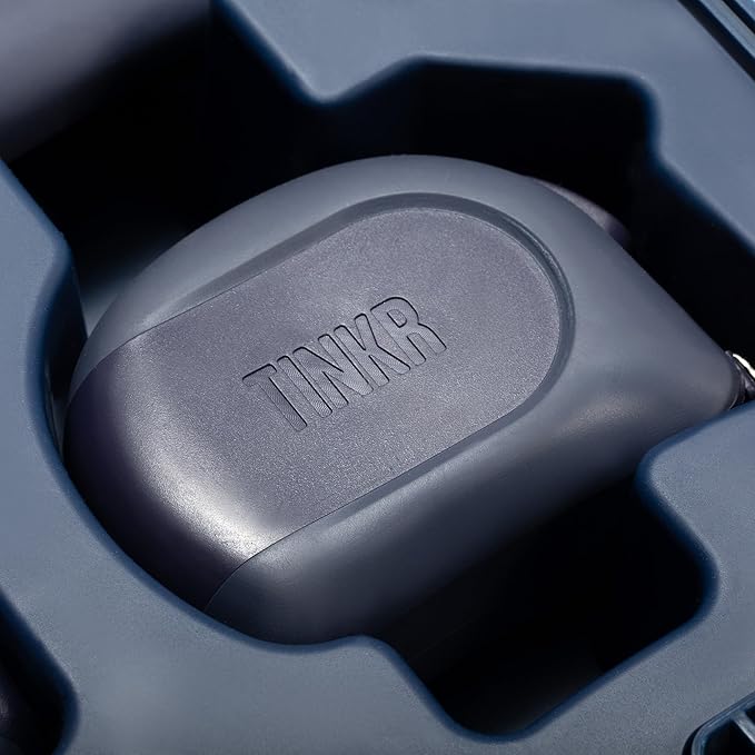 TINKR Modern Tool Box Workstation – Full Tool Set with Hammer, Ratchet Screwdriver, Allen Keys, Wrench, Knife, Tape Measure, Level, Pliers & Phone Holder