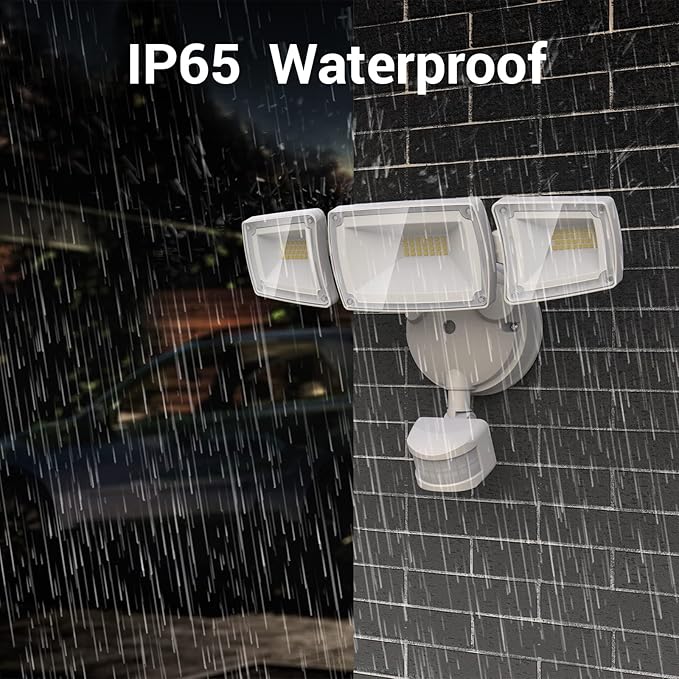 USTELLAR 55W Security Lights Motion Outdoor with Remote, Motion Sensor Outdoor Light Dusk to Dawn 5500LM 5000K, IP65 Waterproof, Motion Detected Flood Lights Wired for Yard, House, 2 Pack