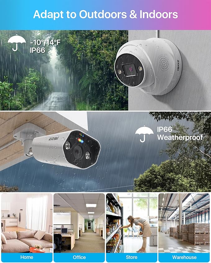 ZOSI 4K PoE Security Camera System,Person Vehicle Detection,2 Way Audio,Sound&Light Siren,Dual Disk Backup,12pcs 4K Spotlight Outdoor PoE Cameras,4K 16 Port 24CH NVR with 4TB HDD for 24/7 Recording