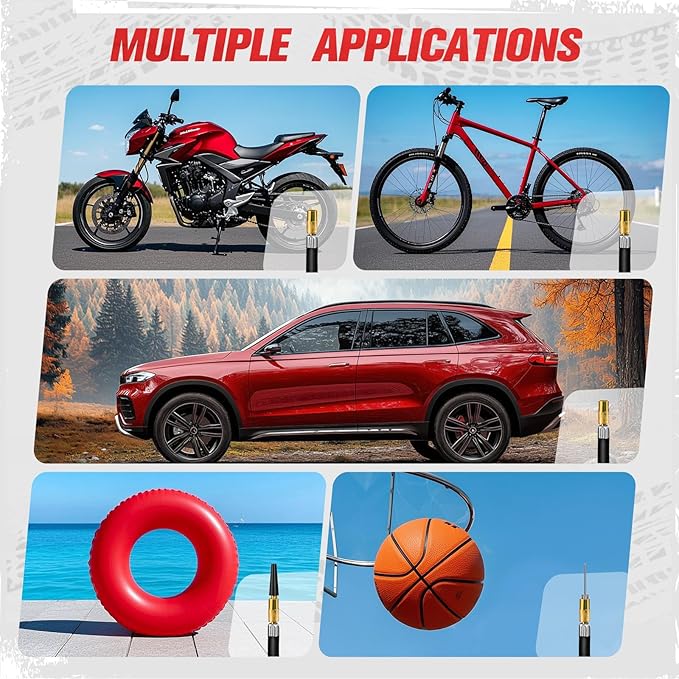 AVID POWER 12V DC Tire Inflator Portable Air Compressor, Compact Air Pump w/Copper Motor, Easy Operation 12V Tire Pump w/Carrying Case & 3 Adapters