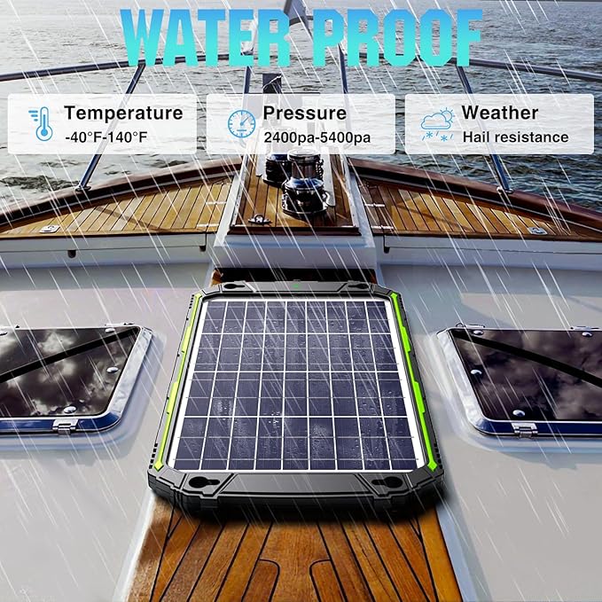 10W 12V Solar Battery Charger Maintainer PRO, Built-in Smart MPPT Charge Controller, Waterproof 10 Watt 12 Volt Solar Panel Trickle Charging Kits for Car Auto Boat RV Marine Trailer