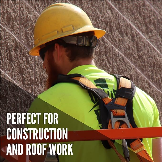 Malta Dynamics Warthog Safety Harness Fall Protection, Tongue Buckle Legs & X-Pad, Full Body Harness, OSHA/ANSI Compliant