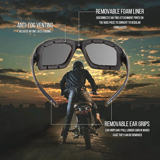 WYND Blocker Motorcycle Riding Glasses Extreme Sports Wrap Sunglasses